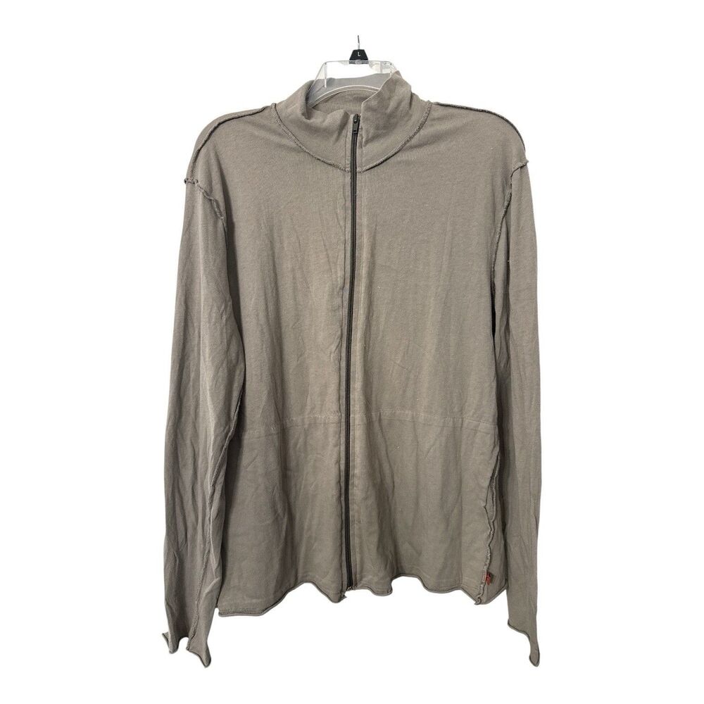 James Perse Men’s Full Zip Jersey Sweatshirt Gray Size 2 Medium Made in USA